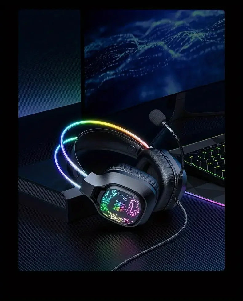 ONIKUMA X22 Gaming Headset RGB Dynamic Lighting Wired Over-Ear Adjustable Headphones With Mic 50MM For PC PS4 Xbox PS5 Gift