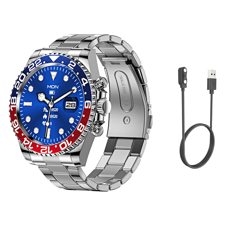 Aiweile AW12 Smartwatch Smart Watch Man High-End Fitness Tracker Sport Business Bluetooth Call 1.3 Inch Steel Play Music Clock