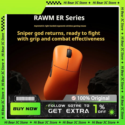 Rawm Er21 Pro Wired Gaming Mouse 2-Mode 2.4g 8k Polling Rate Paw3950 Sensor Nordic52840 Lightweight 49g Ergonomic For Gamers