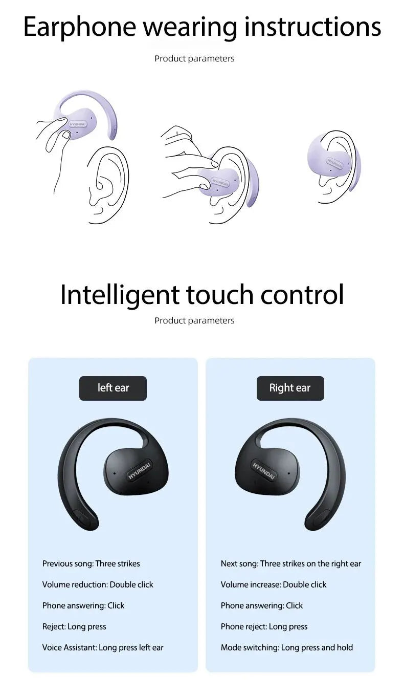 HYUNDAI HY-T26 PRO Wireless  BT Translator Earbuds 98% Accuracy AI Real Time Translation Earphones for Travel Business Learning