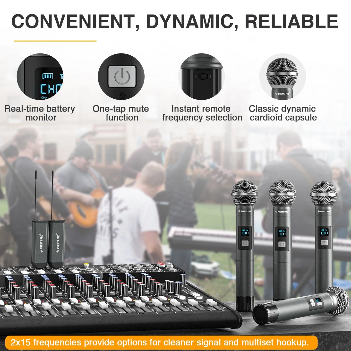 2 channel Digital Portable Wireless Microphone UHF Recording Karaoke Mic 900mhz Professional Handheld Mic Church PDP-2