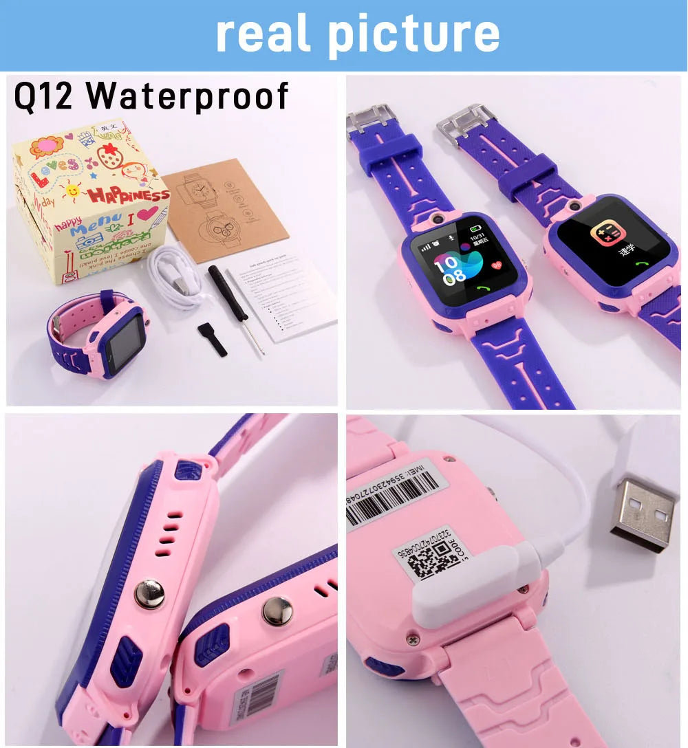 ﻿ 4G Sim Card 2G Internet Kids Smart Watch SOS Call LBS Location Child SmartWatch Camera Waterproof Phone Watch with Sticker