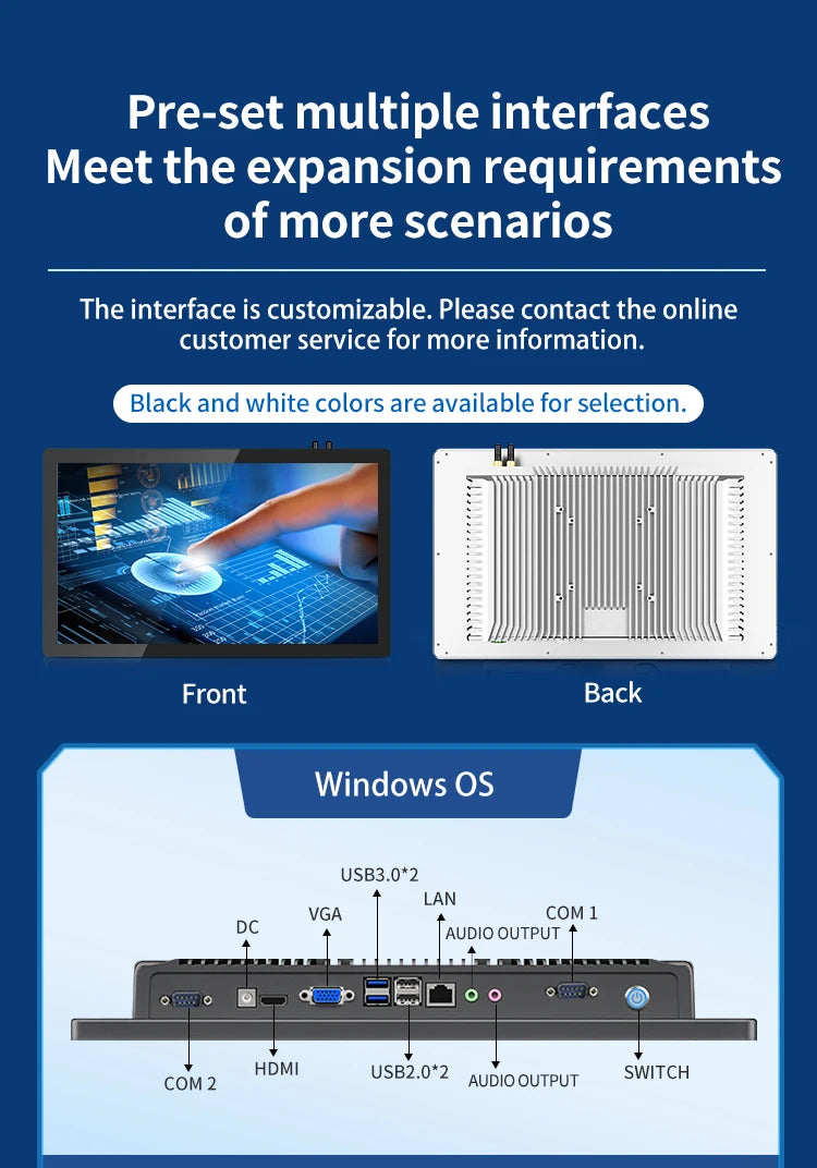 15.6 Inch All in One Capacitive Touch Screen PC Industrial Panel Computer