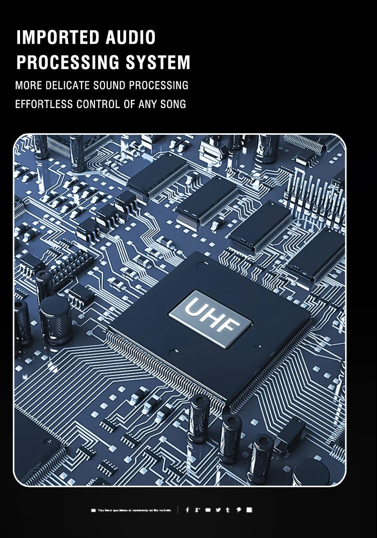 UHF Professional Wireless Microphone 2-channel Metal Handheld  Karaoke Singing Stage Wedding Performance Conference Microphone