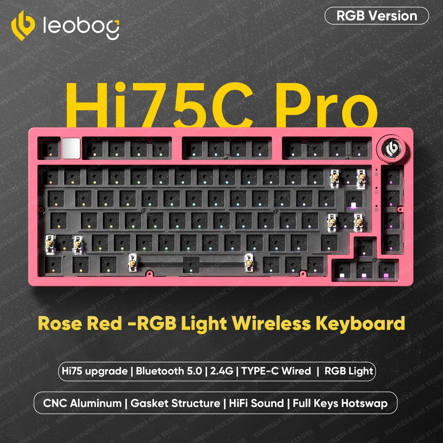 Leobog Hi75C Gaming Aluminum Wireless Mechanical Keyboard Kit Hi75 Hi75C Pro 81Keys Bluetooth 2.4G Wired  Hotswap Gamer Keyboard
