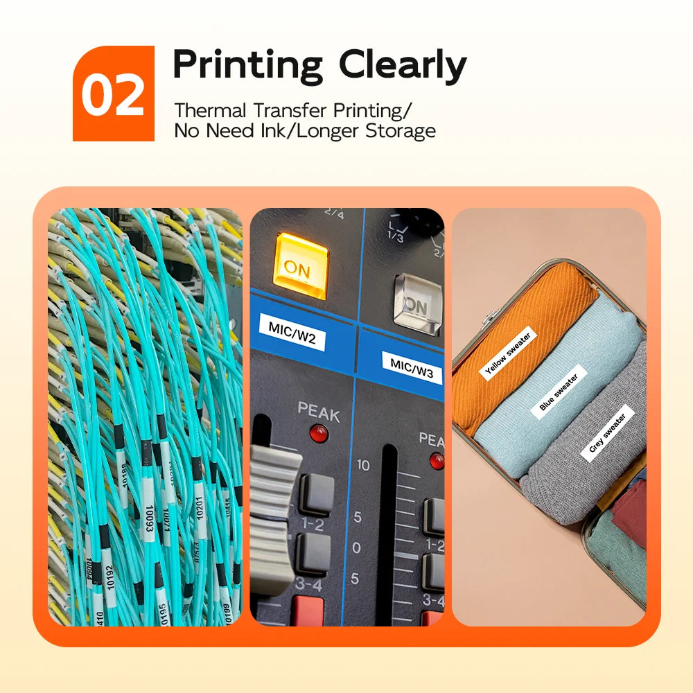 E1000 PRO Portable Label Printer 203dpi Compatible for Brother TZe231 HSE231 FX231 6-12mm Label Maker Machine Industrial Labeler