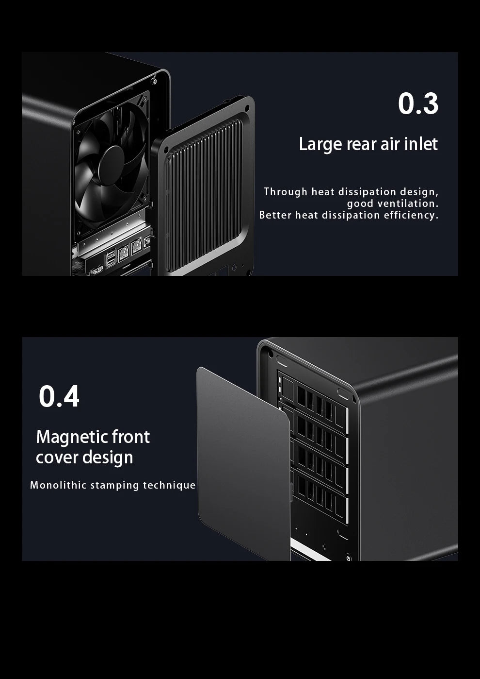 SZBOX WTR Pro NAS Mini PC with 4 Bay Twin Lake N150 DDR4 3200MHz Support 2.5/3.5" HDD*4 M.2 2280 NVMe Desktop NAS DIY Computer