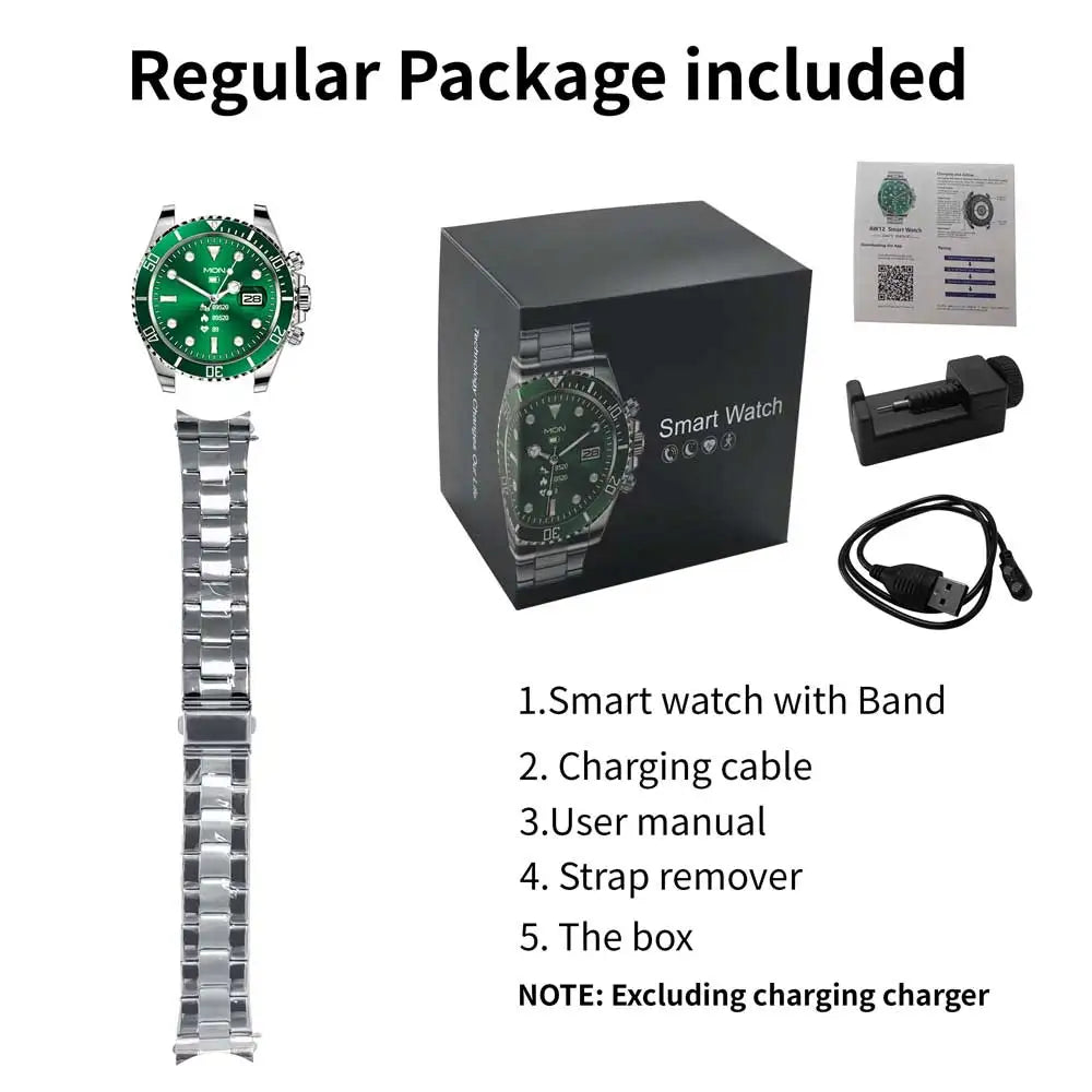 Aiweile AW12 Smartwatch Smart Watch Man High-End Fitness Tracker Sport Business Bluetooth Call 1.3 Inch Steel Play Music Clock