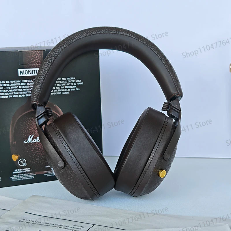 New MARSHALL MONITOR II Wireless Bluetooth Foldable Headphones Bass Active Noise Reduction Earphones Retro Music Gaming  Headset