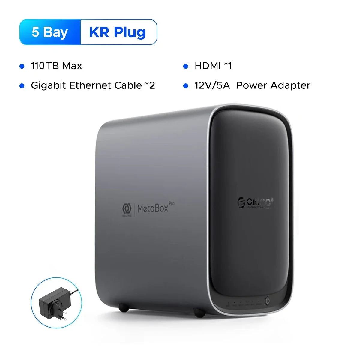 ORICO 2/5 Bay NAS MetaBox Home Storage 3.5" Type-C Network Attached Storage Support Remote Access Share Data Private Cloud