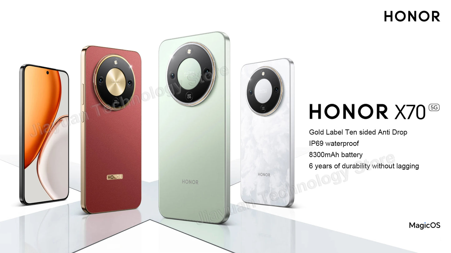 2025 Original HONOR X70 5G Mobile Phone 6.79" AMOLED Display Snapdragon 6 Gen 4 Battery 8300mAh Google Play Smartphone