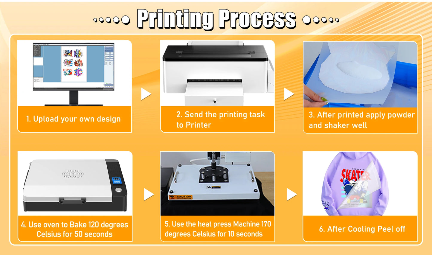 Colorsun A3 DTF Printer For Epson L1800 DTF Printing Machine Direct to Film Impresora A3 DTF Printers For T-Shirt Hoodies Fabric