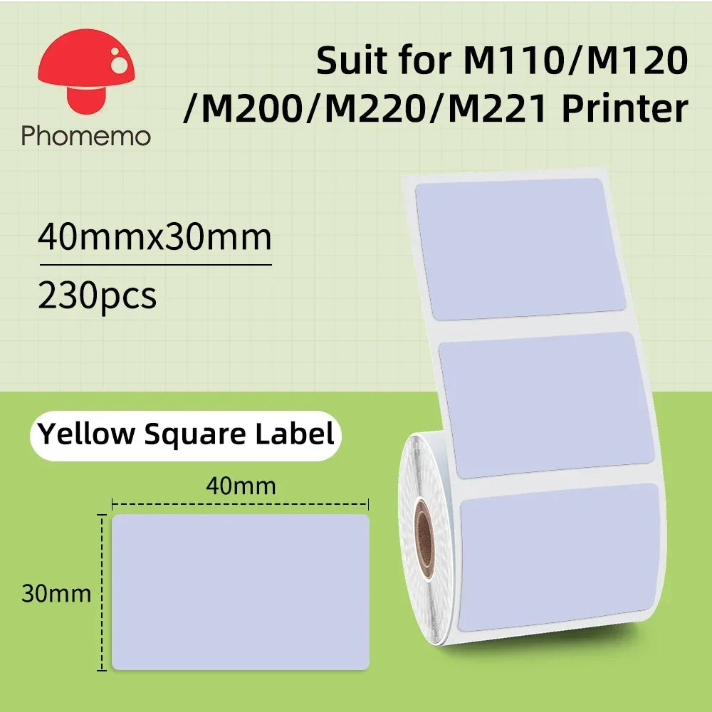 Phomemo M221 Label Printer Portable Thermal Maker Bluetooth Handheld Barcode QR Code Sticker Paper Rolls Labeller White 75mm Tag