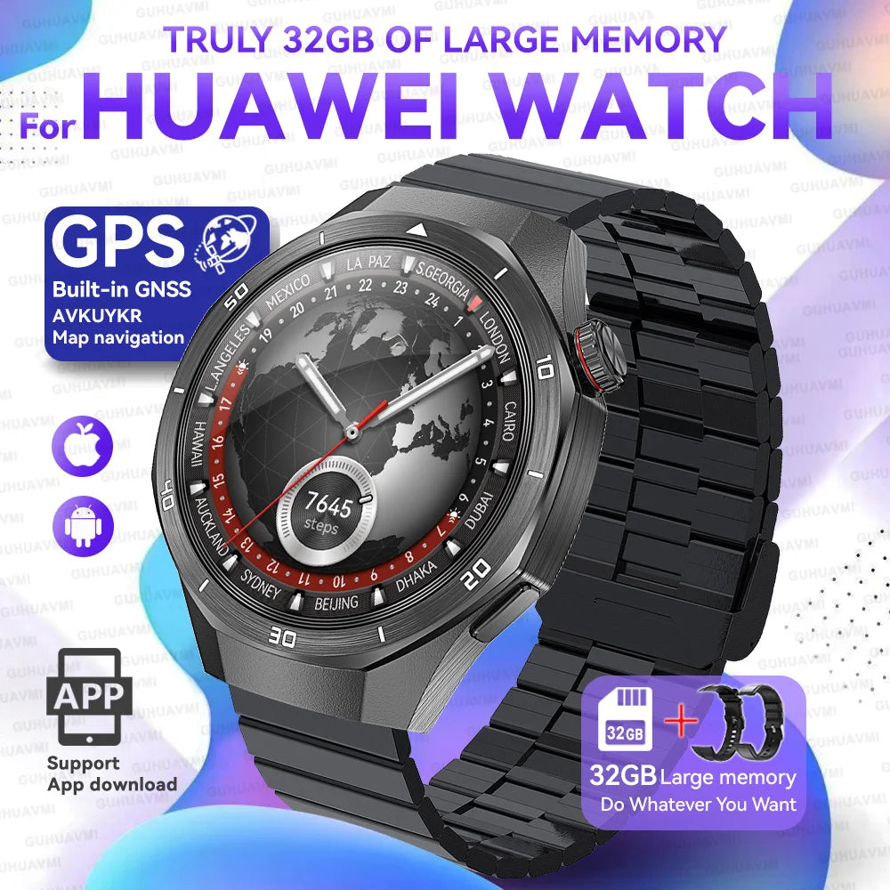 For HUAWEI GT 5 Pro 2025 New Smart Watches HD Sapphire Screen 32Gb Memory AGPS Navigation HD Video Bluetooth Call Smart Bracelet