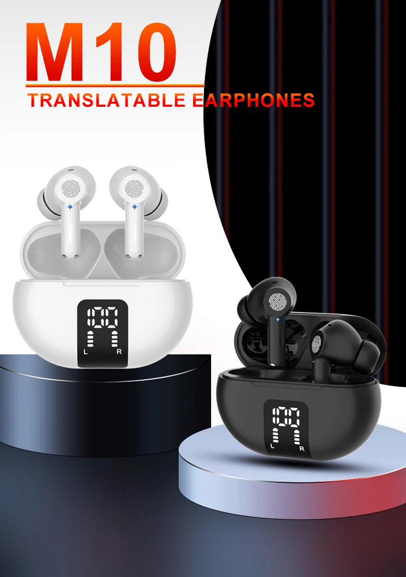 M10 Translation earphones 144 Languages Instant Translated Smart Voice Translator Wireless Bluetooth Travel Translator headset