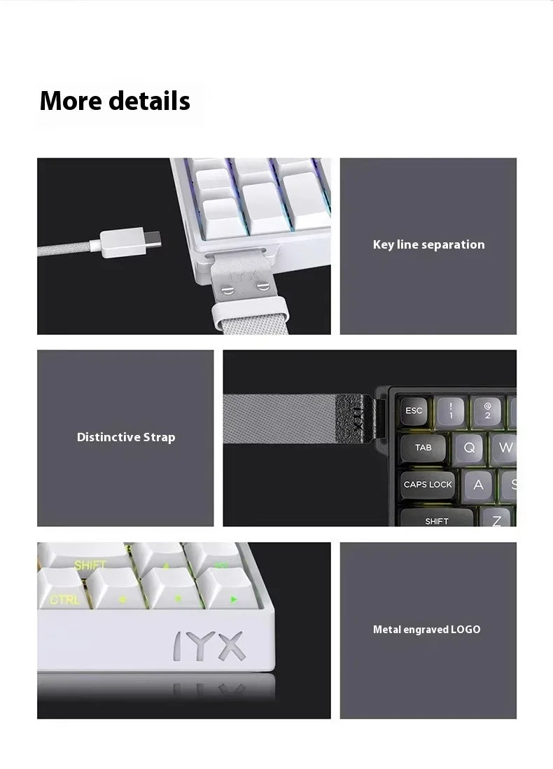 IYX MU68 Pro Mechanical Keyboard Magnetic Switch 8k RT0.04 RGB Backlit Hot Swap E-sports Gamer Keyboard Wired Aluminium Alloy