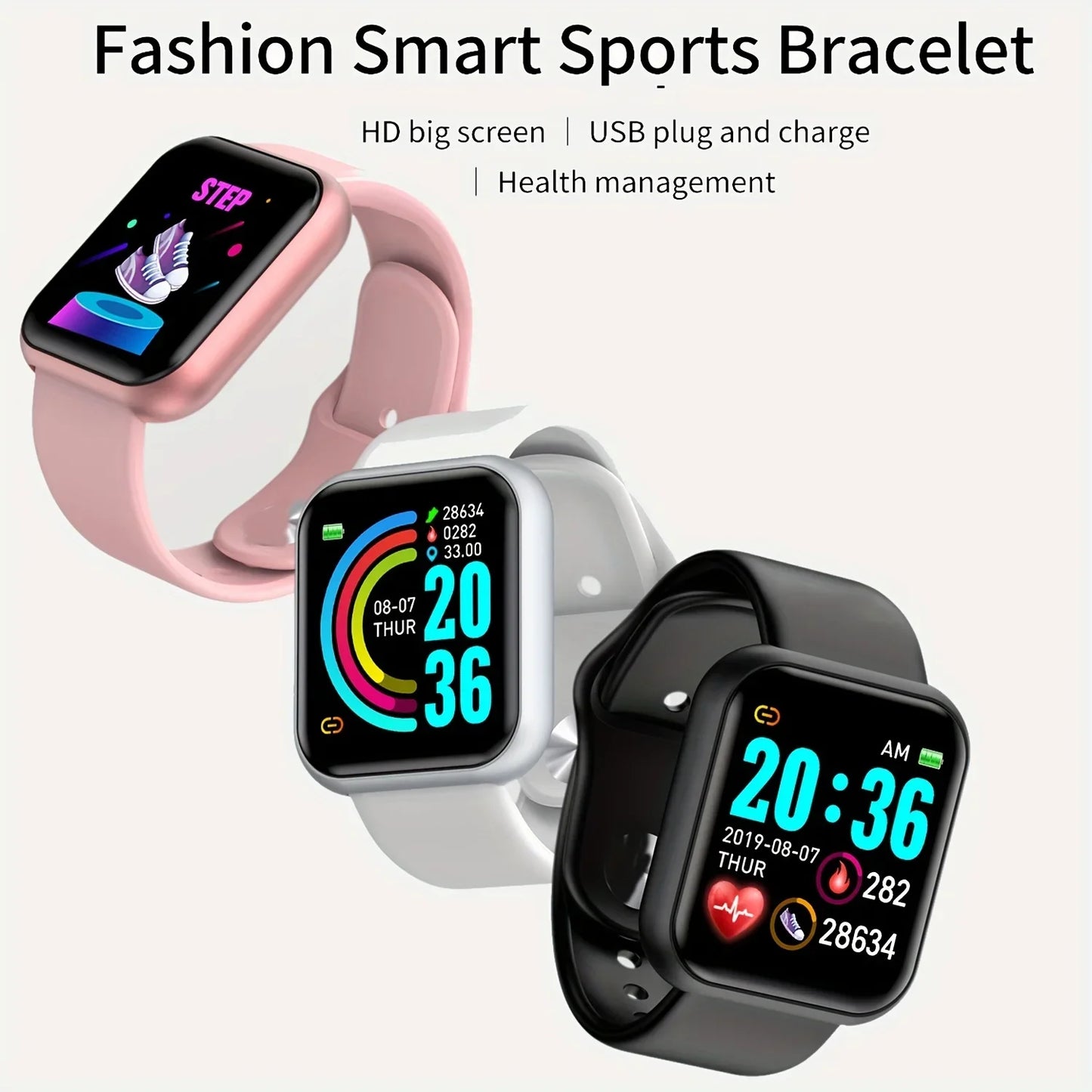 Y68 Smart Watch For Women Men Wristwatch bands BT Connected Phone Player Music Fitness Sport Bracelet Sleep Monitor d20 Watches