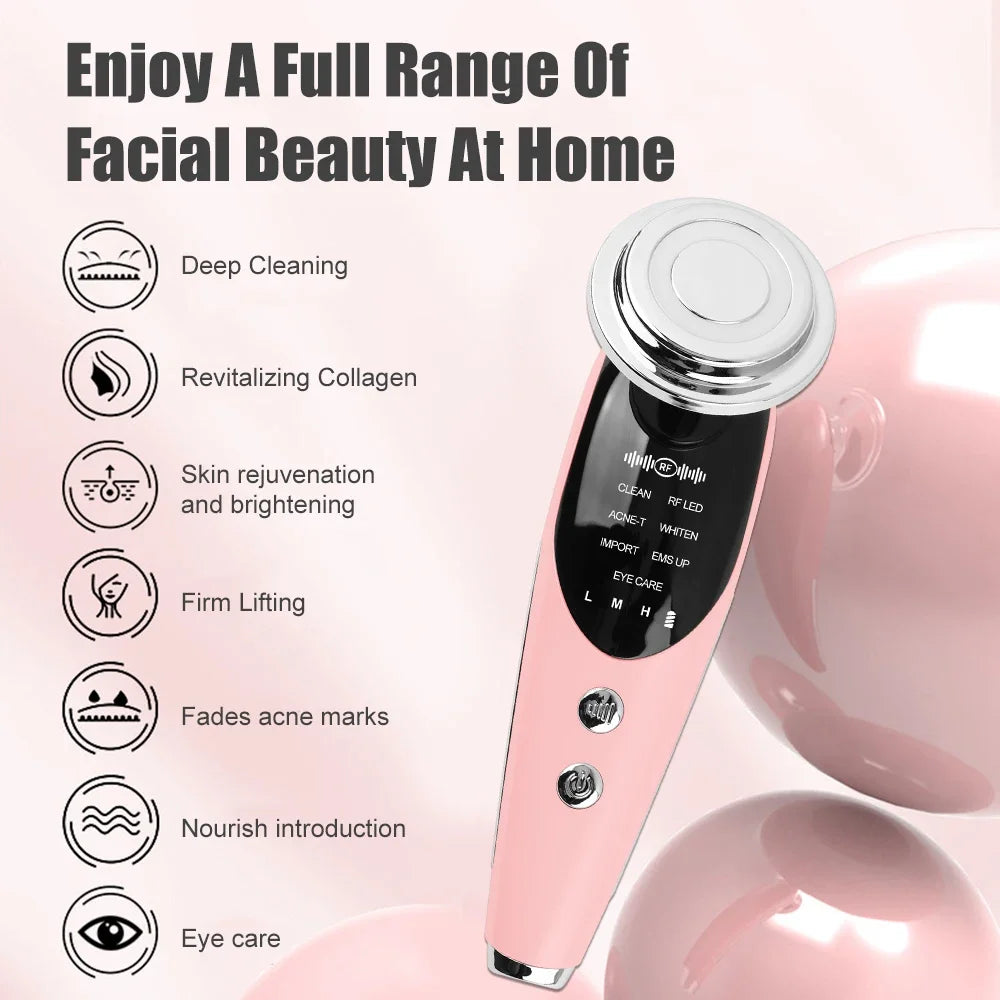 7 in 1 Face Lifting Device EMS RF Microcurrent Skin Rejuvenation Facial Massager Light Therapy Anti Aging Wrinkle Beauty tools