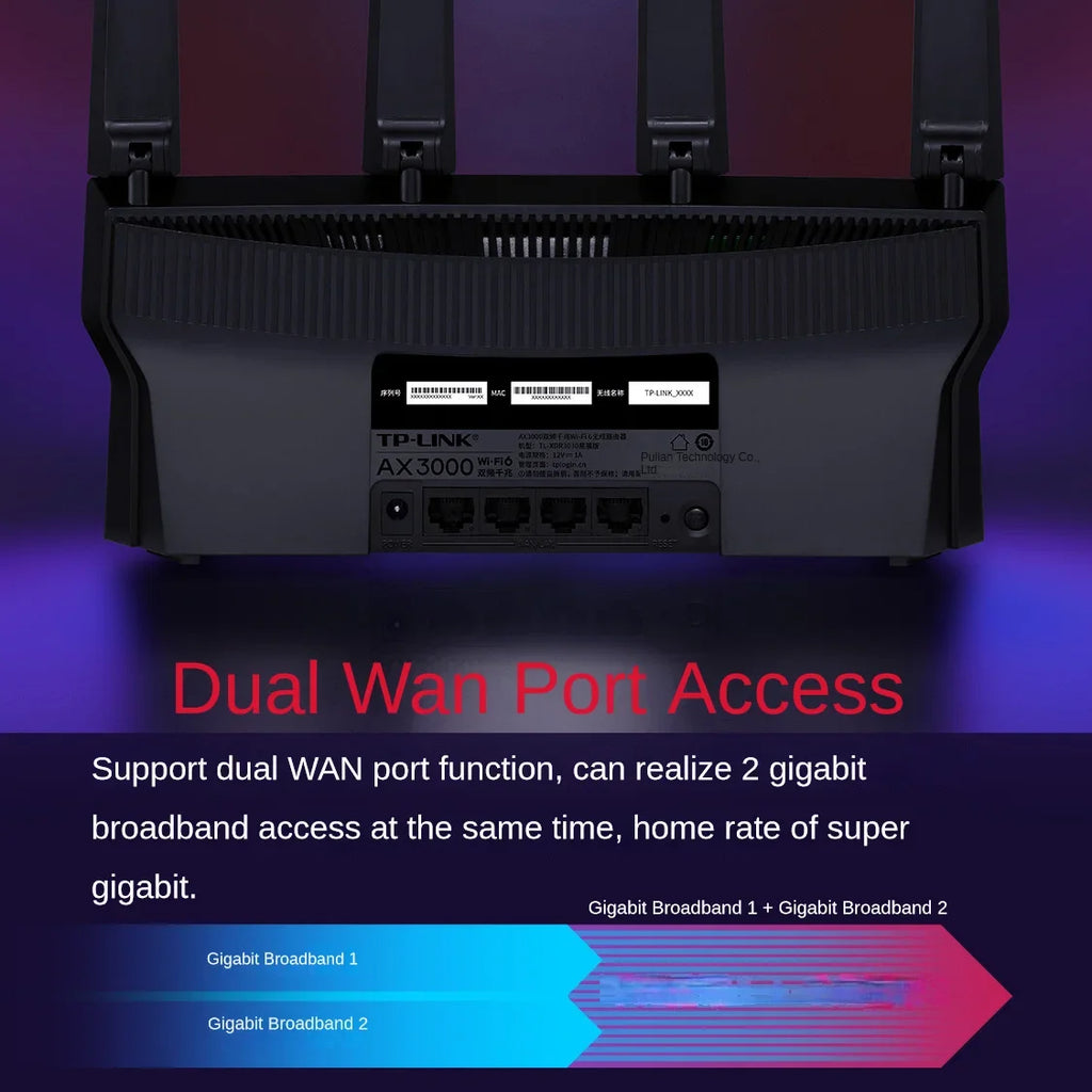 TP-LINK WIFI6 Dual Band AX3000 Wireless Router 2.5G&5G Mesh Networking AP Hotspot  Wifi Range Extender  Access Point
