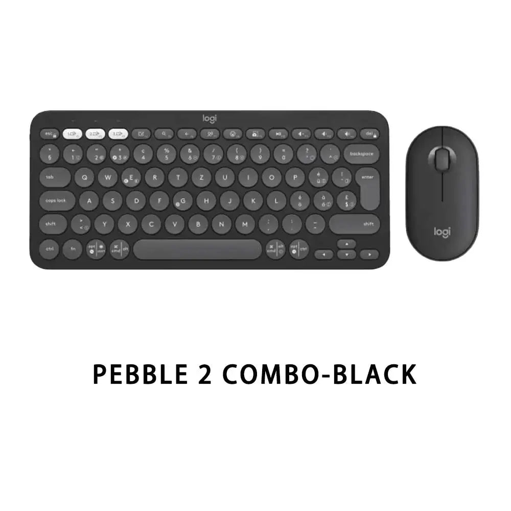Logitech PEBBLE 2 COMBO Wireless Keyboard Mouse Combos Set Home Office Quiet Mouse Keyboard For Windows Pad Android IOS