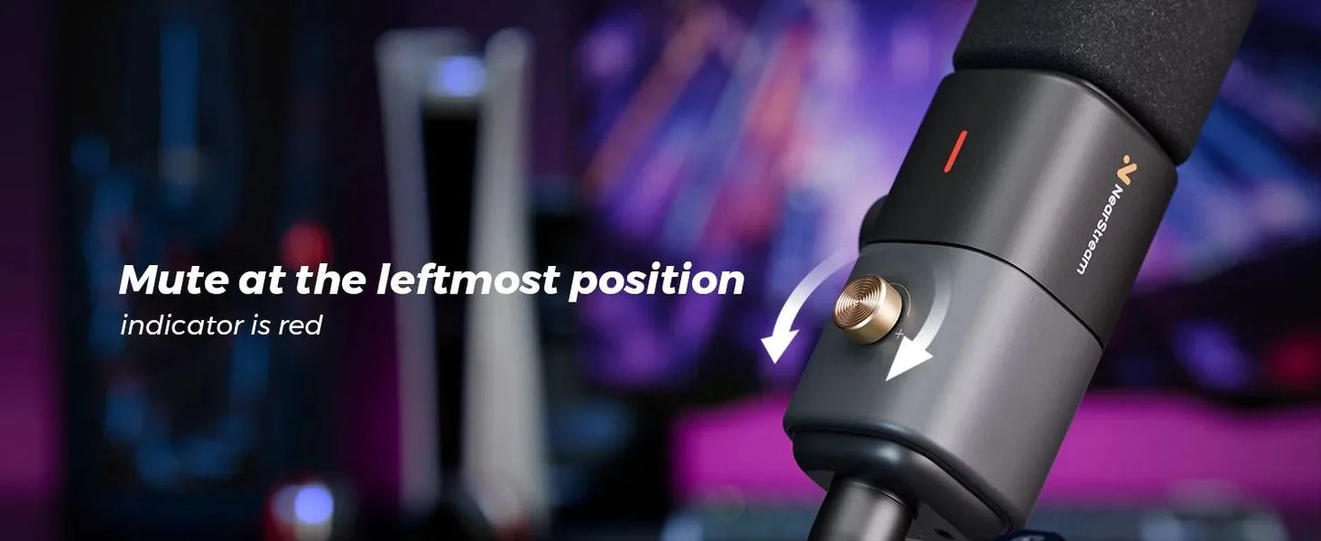 NearStream Condenser USB XLR Microphone Desktop Plug-and-Play Professional Mic pc for Gaming Streaming podcast studio Recording