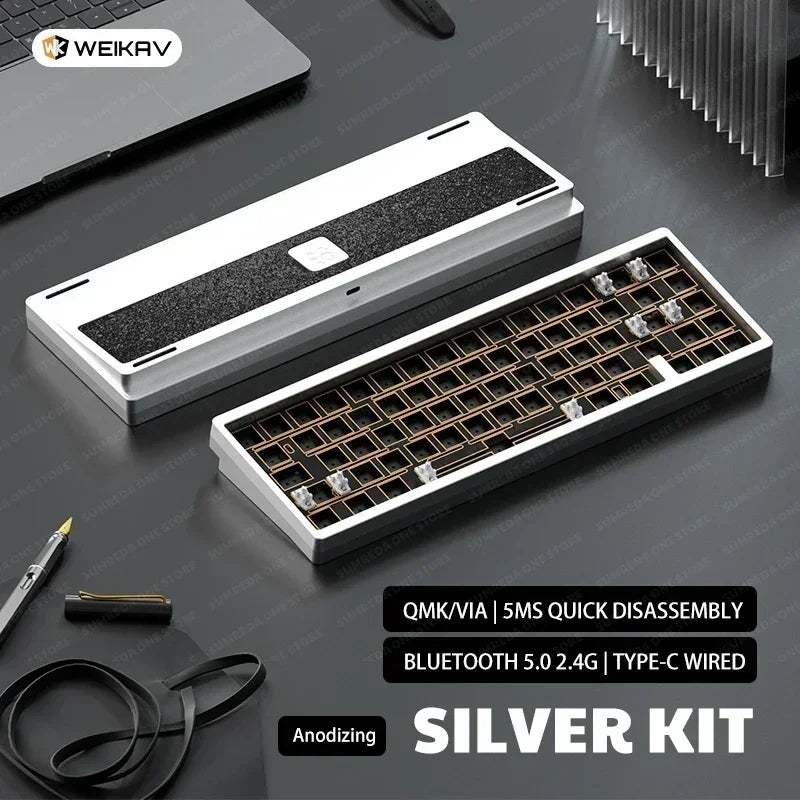 Sugar65 V2 Lucky65 V2 Aluminum Alloy Mechanical Keyboard 3-Mode Customization 2.4g Bluetooth Hotswap Gasket RGB Gaming Keyboard