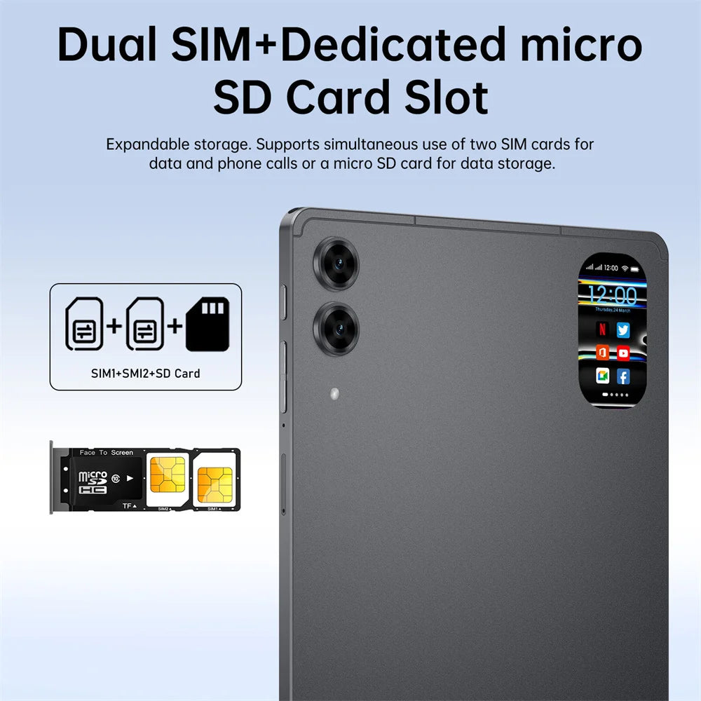 2025 Pad 7s Pro Tablet 10.1 inch Android 15 16GB+1TB 10000mAh Battery Tablets PC Global Version 5G WIFI Dual SIM Tab For Kids