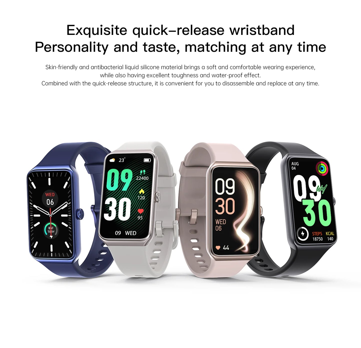 LIGE New 1.47” HD Smart Watch Women's Sports Fitness Bracelet Thermometer Health Monitor Waterproof Women Smartwatch for Xiaomi