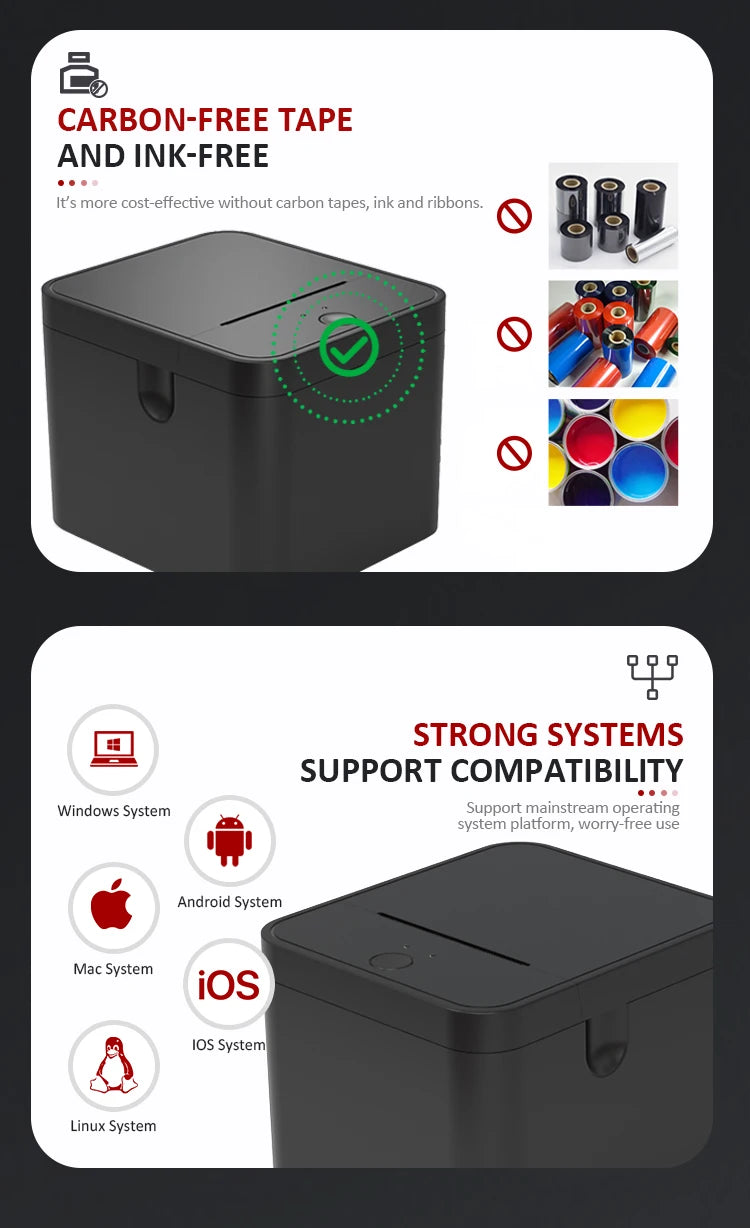 HZTZ 58mm Thermal Receipt Printer for Android iOS Windows system can be connected to cash registers Suitable for catering, super