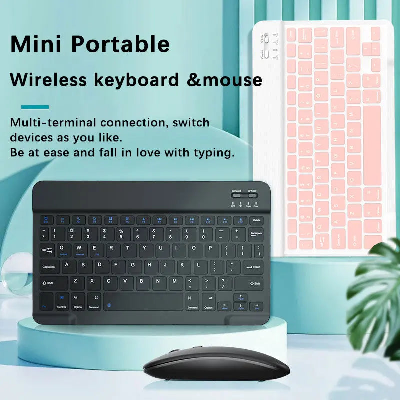 Bluetooth Keyboard Mouse For iPad Mac Android Phone Tablet Slim Office Mini Wireless Keyboard For Android IOS Windows Laptop