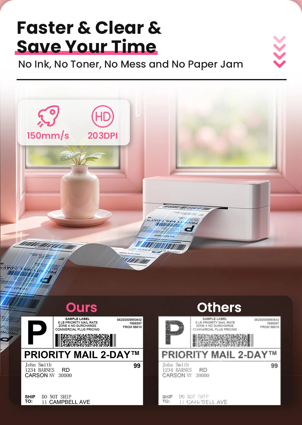 【Droshipping】Phomemo PM-241-BT Shipping Label Printer 4X6 Wireless Shipping Labels Printer for Small Business