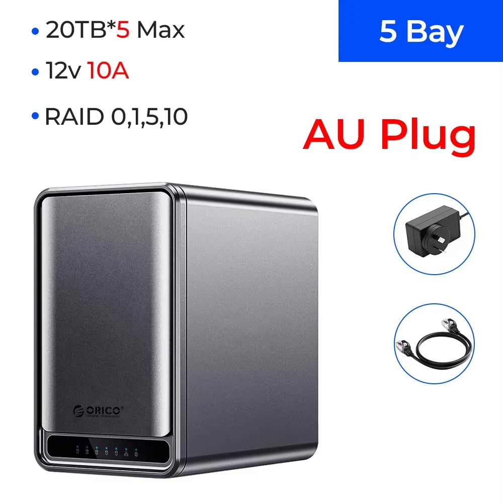 ORICO USB 3.2 MetaCube Household Storage SATA NAS 2/5 Bay HDD/SSD Enclosure 40TB/100TB House Personal Cloud Serve Smart Backup