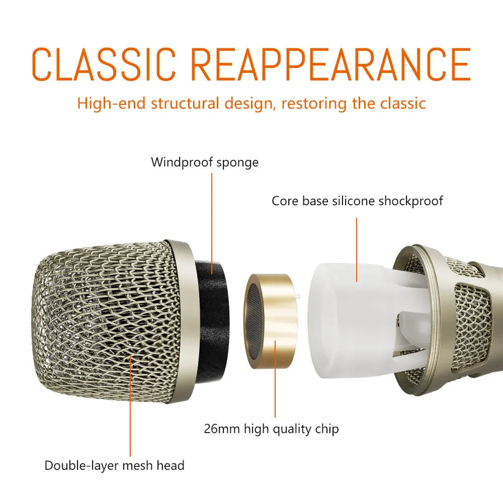 Debra KMS105 Professional Recording Microphone, Corded Microphone with 48V Power Supply, Superior Sound Quality for Stage Use