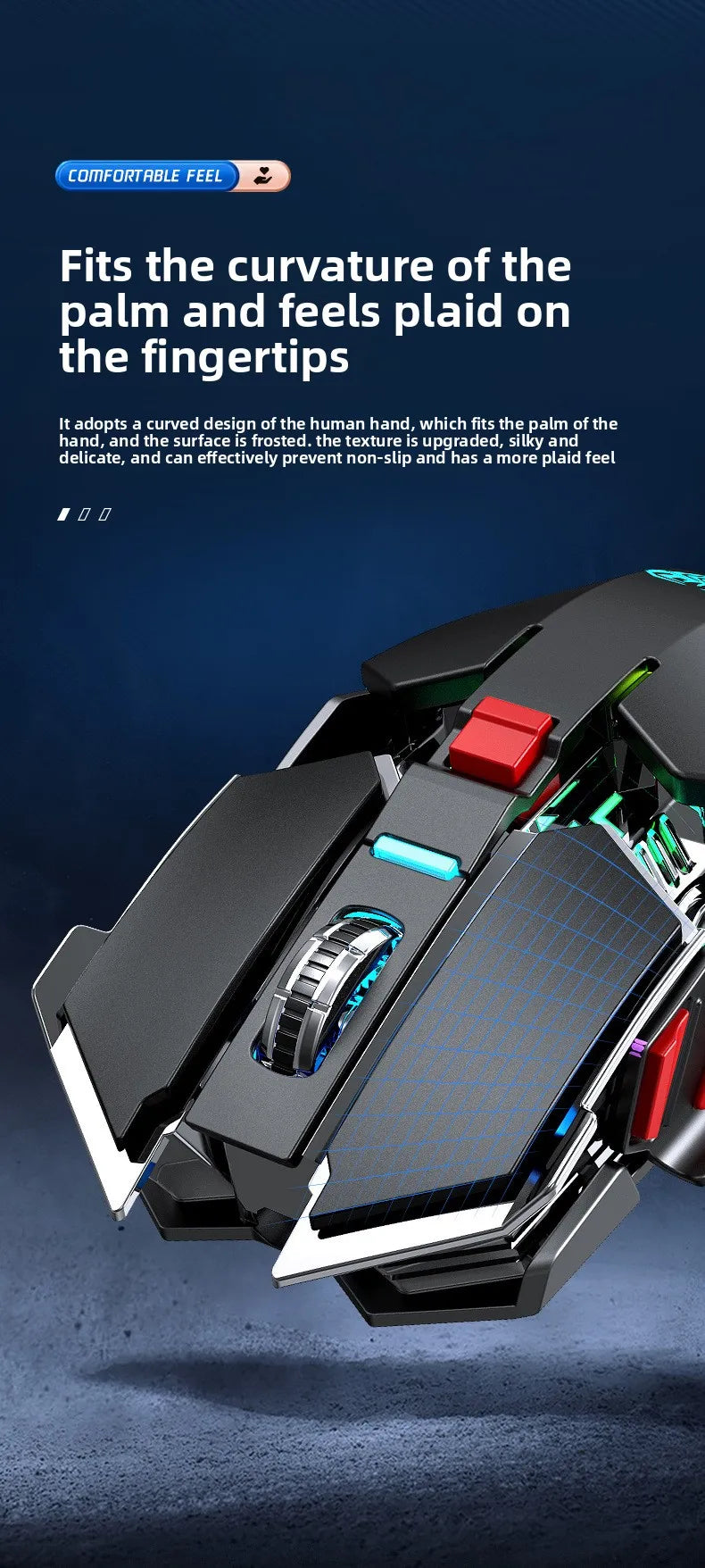 2025 New SC300 Wireless 2.4G Gaming Mouse RGB 3200dpi Rechargeable Silent Mechanical E-sports Mouse for Desktop Computer Laptop