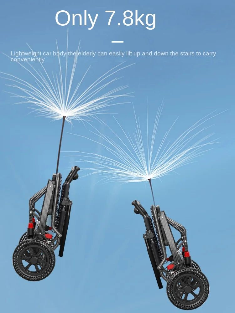 Airplane travel wheelchair rolling chair 7.8kg portable folding  safe  simple walking stick  elderly hand brake