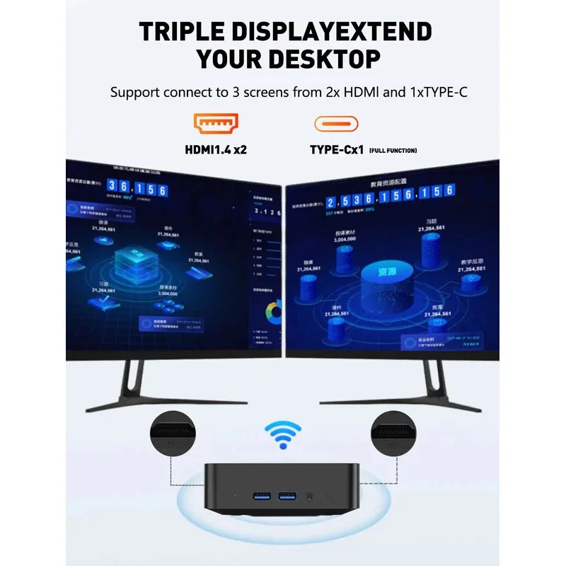 MINI PC Windows 11 Pro Intel Core i9 8950HK DDR4 16GB M.2 SSD 1TB 2TB Computer Gaming Wifi 6 BT5.2 Office UHD Desktop PC Gamer