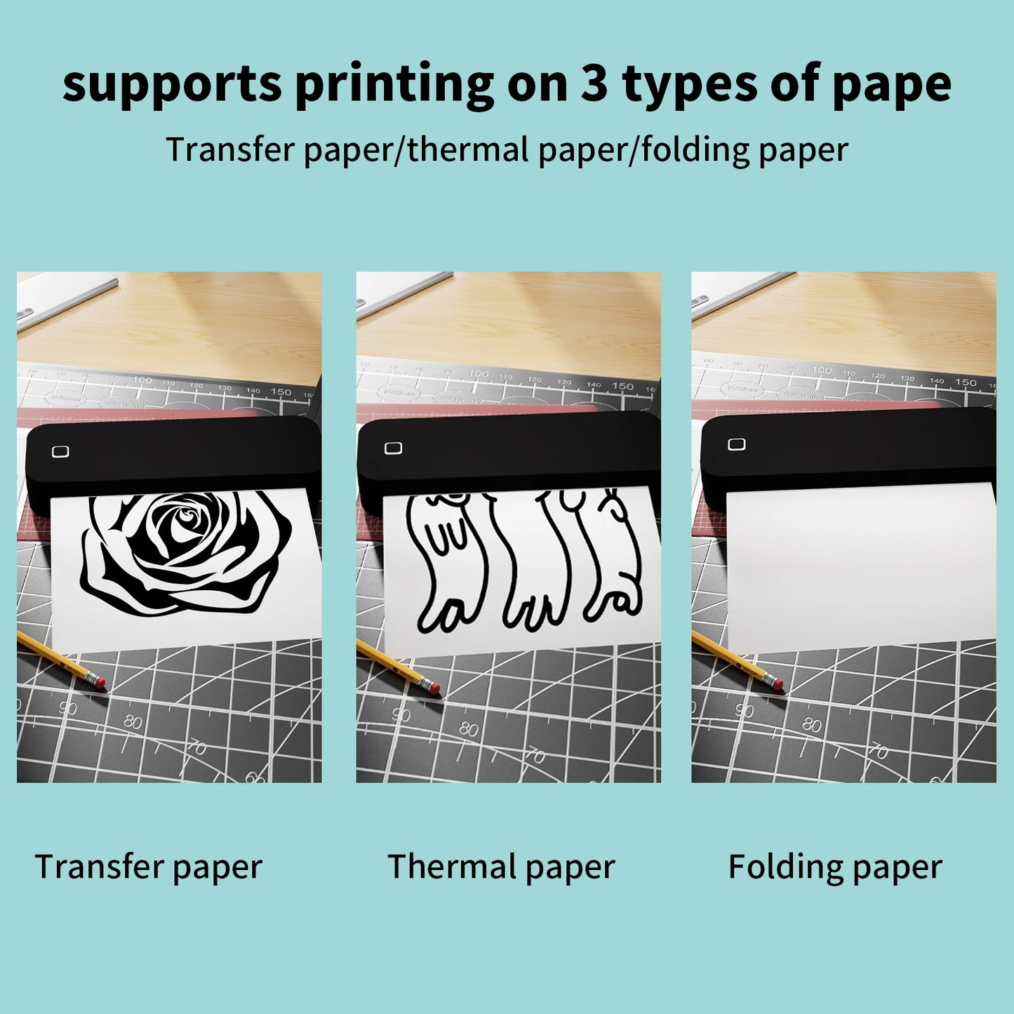 Inkless Portable A4 Thermal Printer Bluetooth PDF Excel Word Document Printing Machine Paper Roll For Office Work Home School