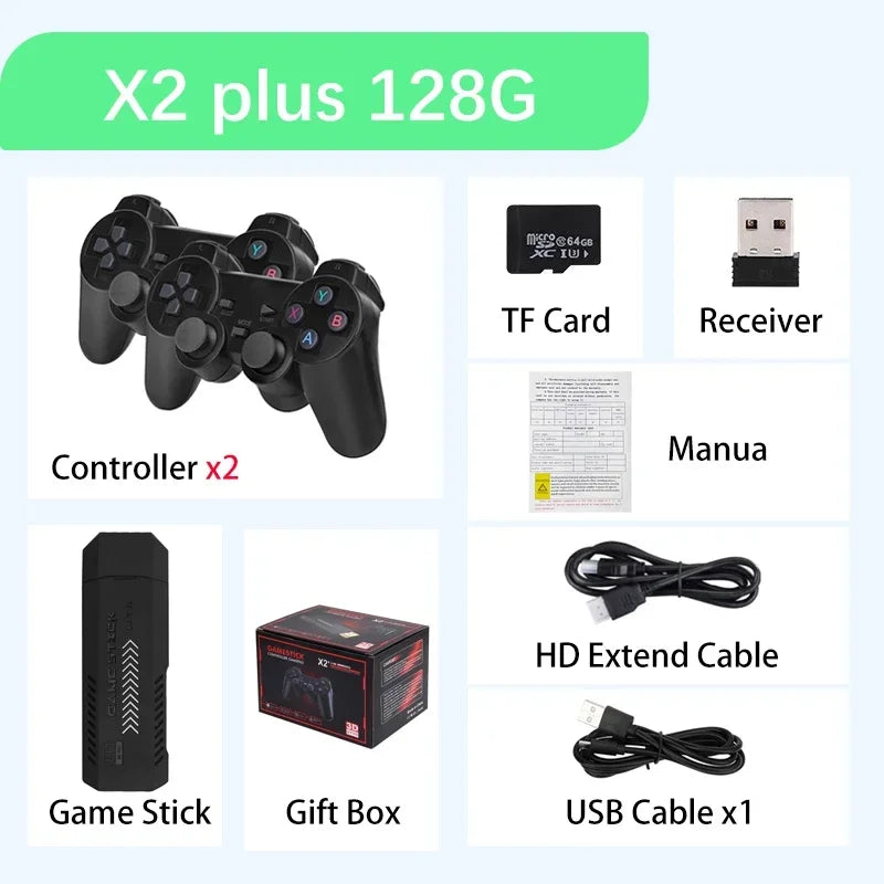 X2 Plus 64G 128G 256G 50000 Games Retro Video Game Console with GD10 Pro Stick 4K 3D HD Support Wireless Controller254