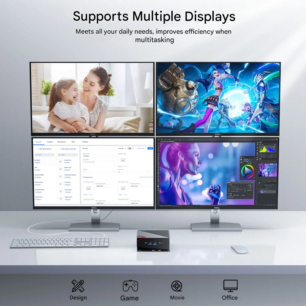 ACEMAGIC AM06Pro Mini PC Ryzen 7 5825U 16GB RAM 512GB SSD Turbo Boost up to 4.5GHz M.2 2230 WiFi 6+BT5.2 Supports 3-screen displ