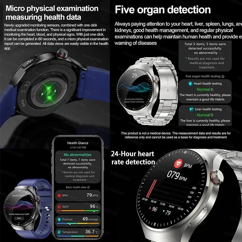 Xiaomi New Medical Grade Smart Watch Blood Sugar Blood Lipid Uric Acid ECG+PPG Body Temperature Bluetooth Call Health Smartwatch