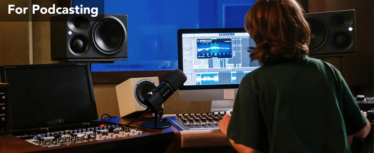 NearStream Condenser USB XLR Microphone Desktop Plug-and-Play Professional Mic pc for Gaming Streaming podcast studio Recording