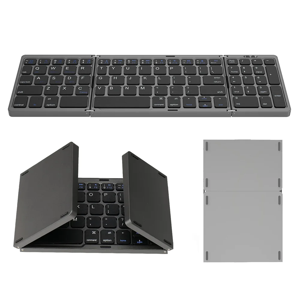 Wireless Folding Keyboard Bluetooth Keyboard with Numeric Keypad For Windows Android IOS Phone Travel Computer Mini keyboard