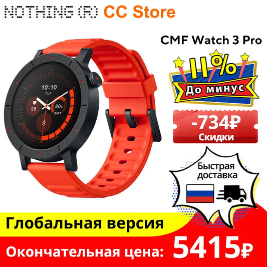 Global Version Nothing CMF Watch 3 Pro 1.43"AMOLED Dual-Band GPS Bluetooth Call smartwatch 131 Sports modes Blood Oxygen Monitor