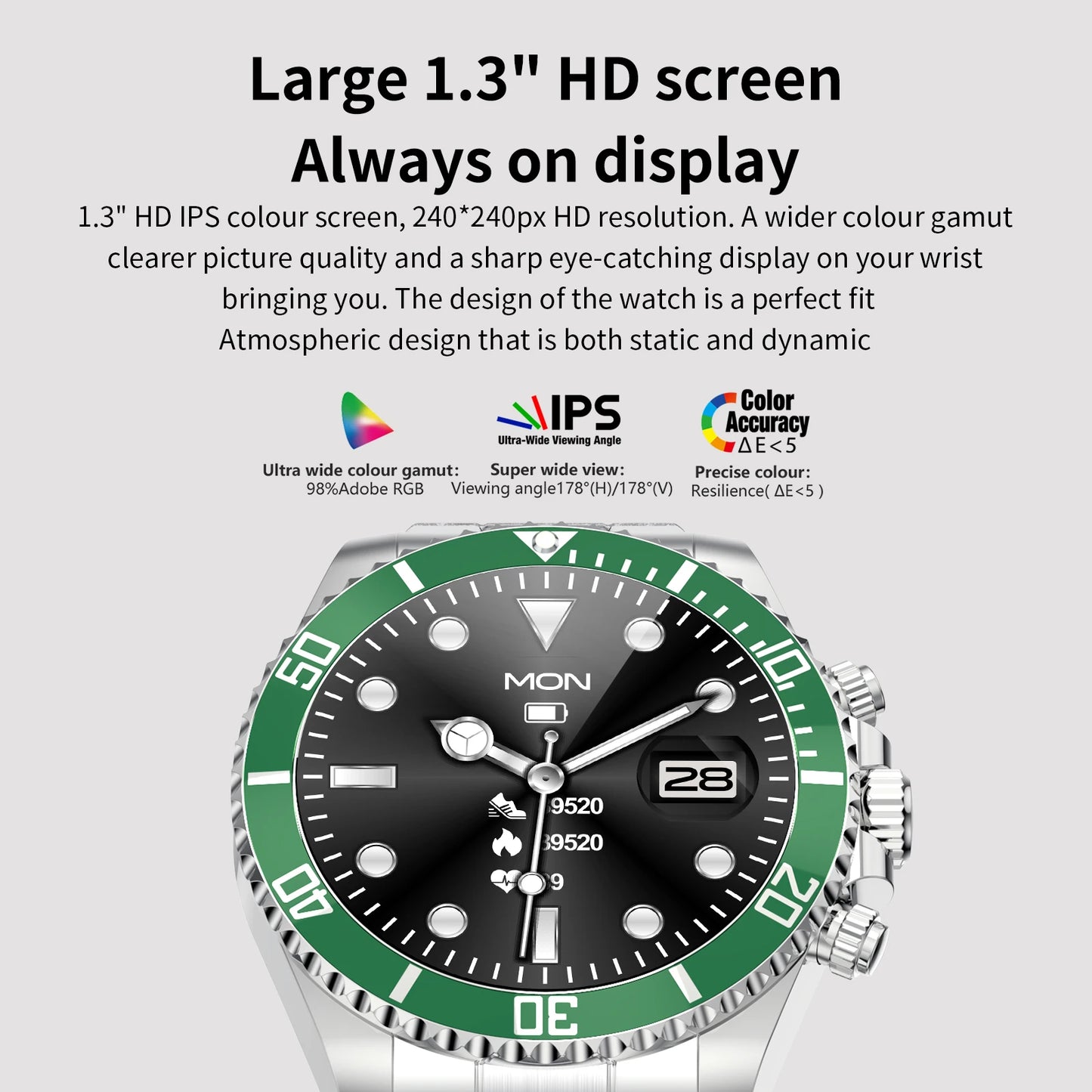 Aiweile AW12 Smartwatch Smart Watch Man High-End Fitness Tracker Sport Business Bluetooth Call 1.3 Inch Steel Play Music Clock