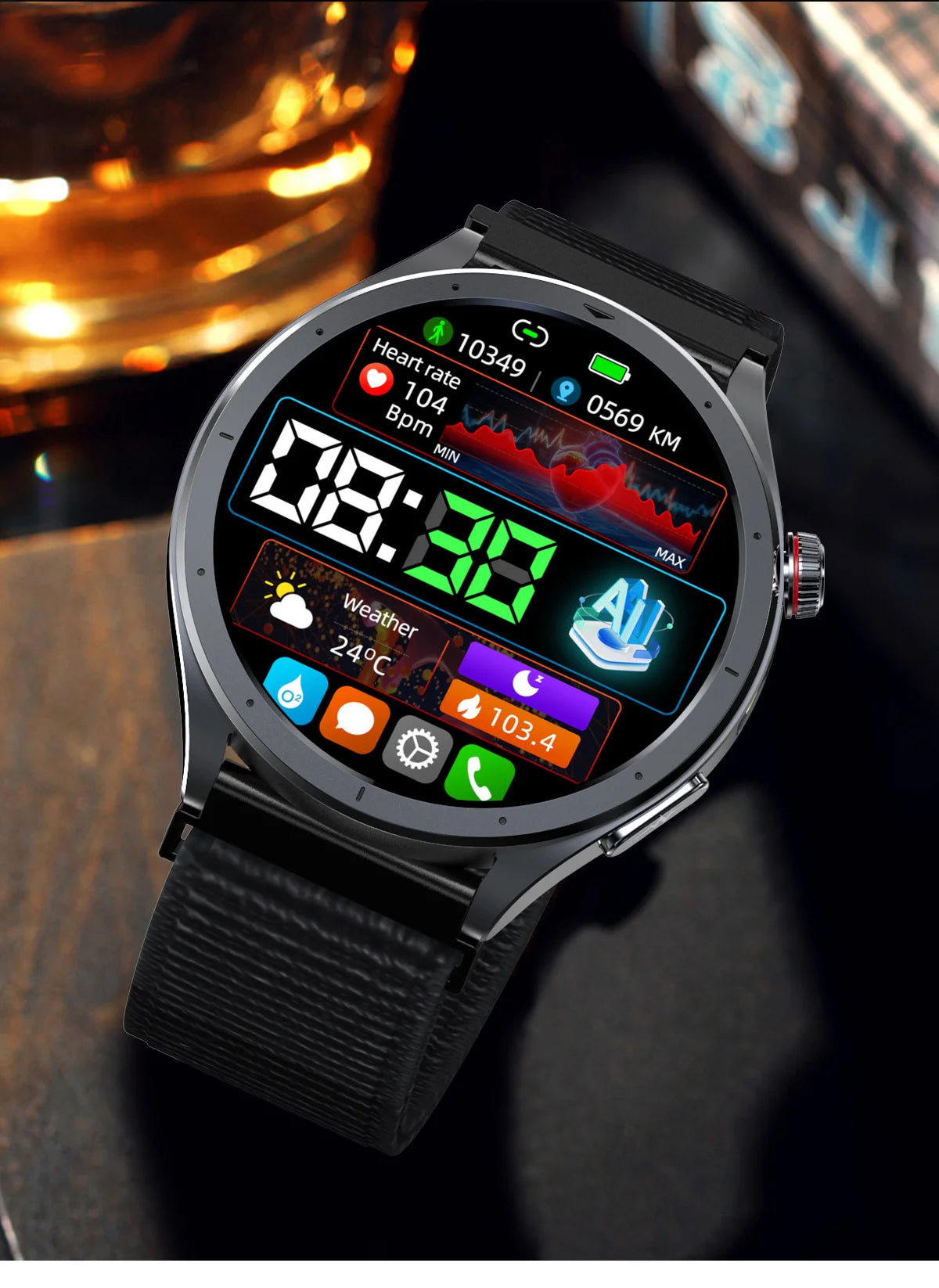 2025 New Body Fat Analysis Health Smart Watch ECG+PPG Uric Acid Blood Pressure Blood Oxygen Clock Call Smart Watch For Men Women