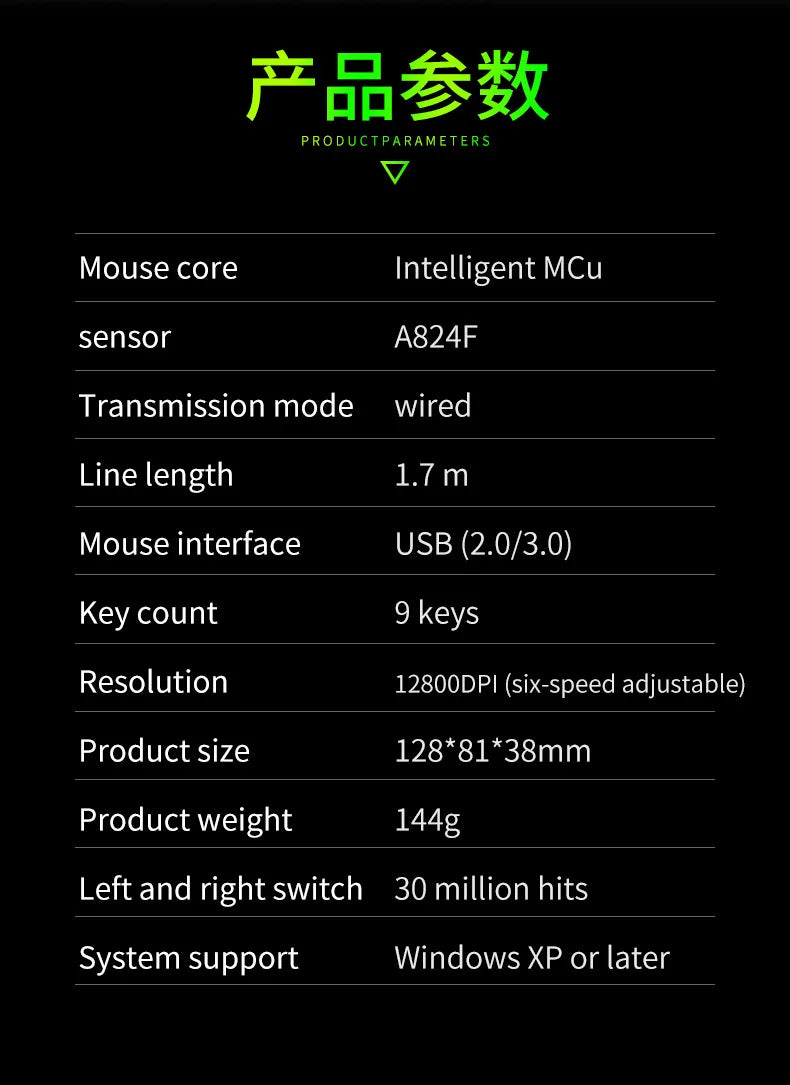 MK500 RGB Backlight Wired Mechanical Mouse 12800DPI Adjustable Macro Programming E-Sport Ergonomic Gaming Mouse For PC Laptop