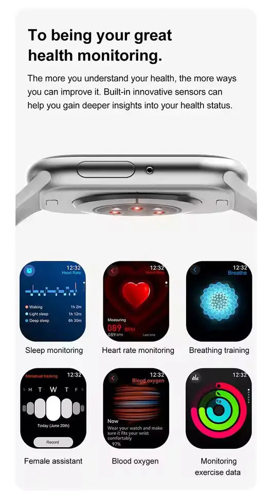 New 2025 Original For Apple Watch 10 Smart Watch Men Body Temperature Bluetooth Call NFC GPS Sports Women SmartWatch for Apple