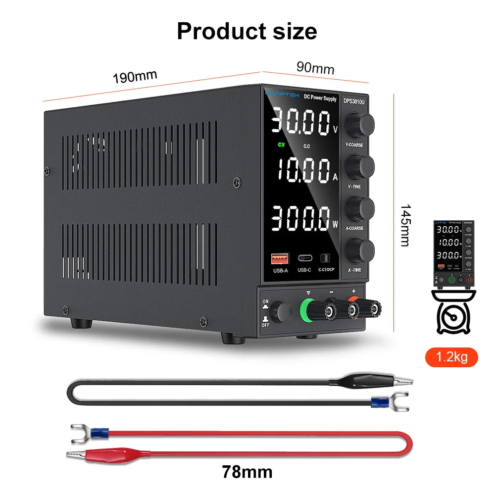 Wanptek DC Lab Power Supply 30V 60V 120V Adjustable Voltage Regulator Preset Voltage Current Dual Input Voltage 220V/110V
