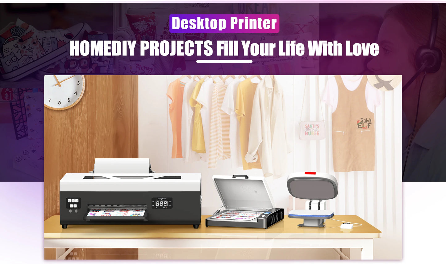 A4 DTF Printer For Epson L805 DTF Printer  Directly to Film Transfer Printer tshirt Printing Machine For Fabric Impresora dtf a4