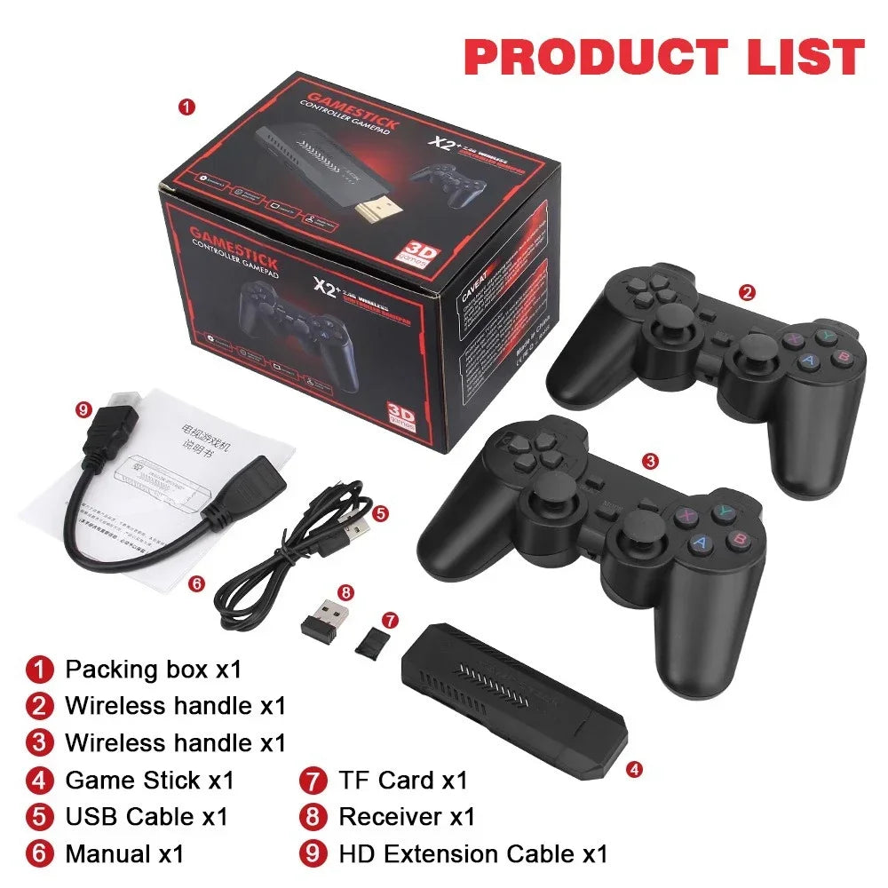 X2 Plus 64G 128G 256G 50000 Games Retro Video Game Console with GD10 Pro Stick 4K 3D HD Support Wireless Controller254